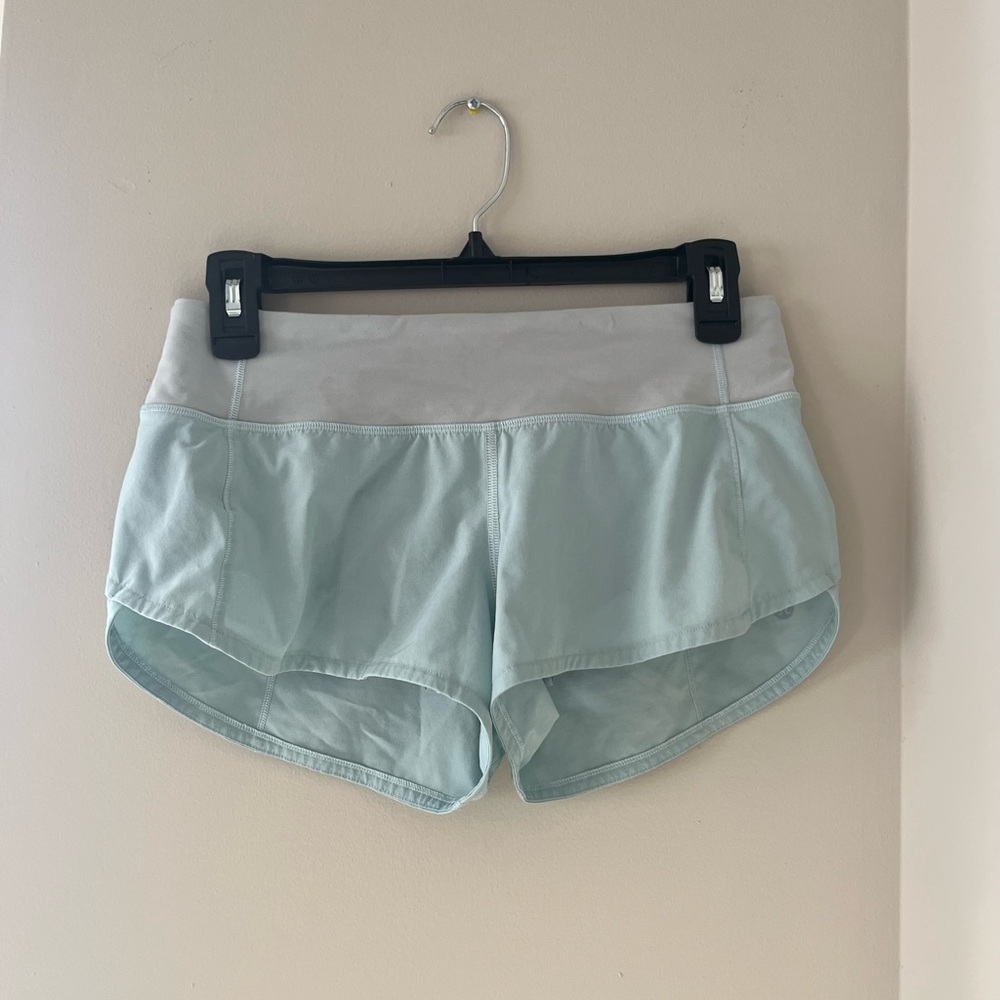 lululemon athletica Mint Green Shorts with Light Gray Waistband